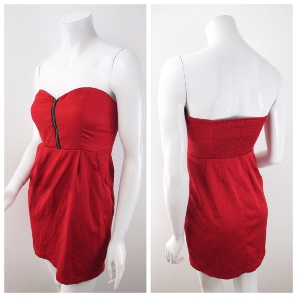 urban outfitters red satin dress